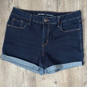 Old Navy Women's Dark Blue high waist Denim Shorts size 8